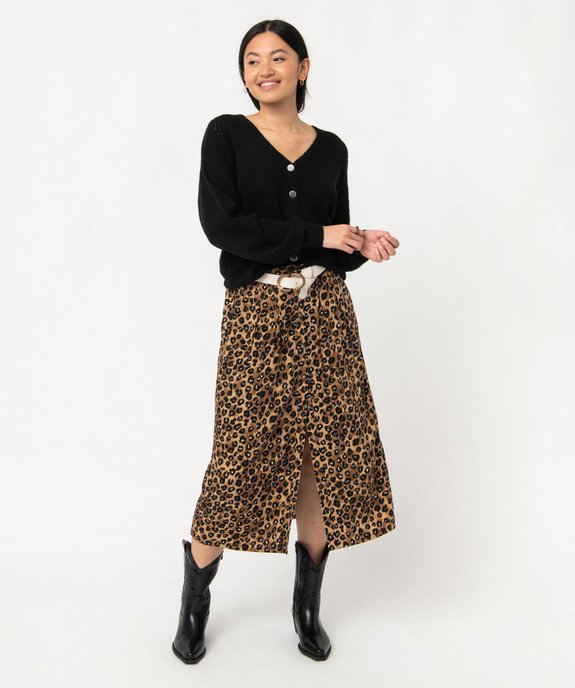 Gilet coupe droite en maille douillette ajourée femme vue5 - GEMO 4G FEMME - GEMO