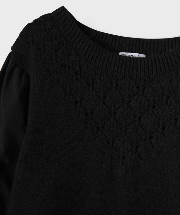 Pull avec manches en coton brodées femme grande taille vue2 - GEMO (G TAILLE) - GEMO