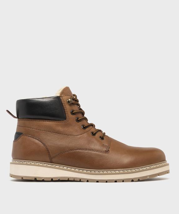 Boots dessus cuir avec doublure chaude homme - Tanéo vue1 - TANEO - GEMO