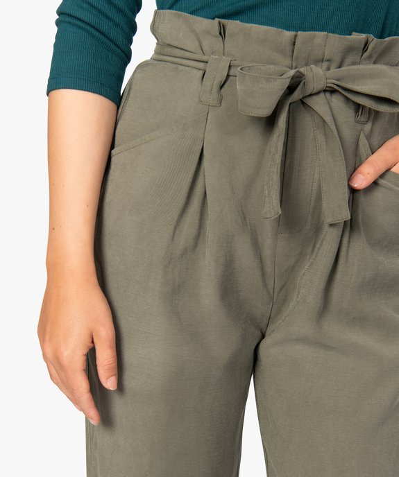 Pantalon femme coupe carotte taille haute vue2 - GEMO(FEMME PAP) - GEMO
