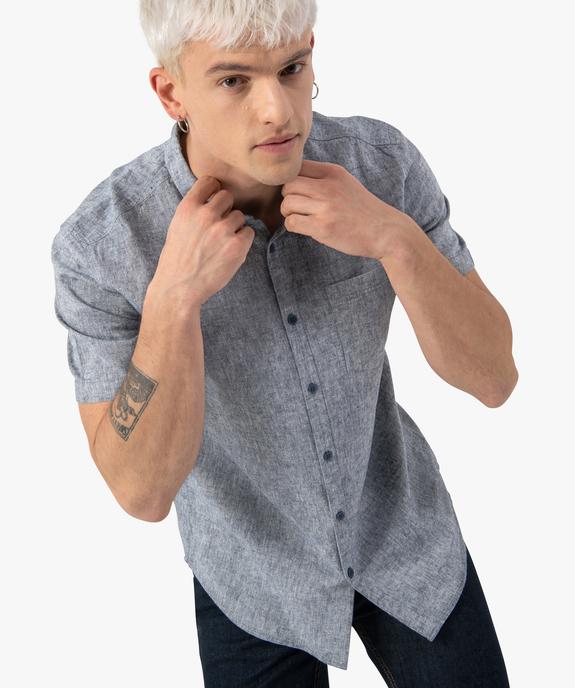 Chemise homme en lin et coton à manches courtes vue1 - GEMO (HOMME) - GEMO