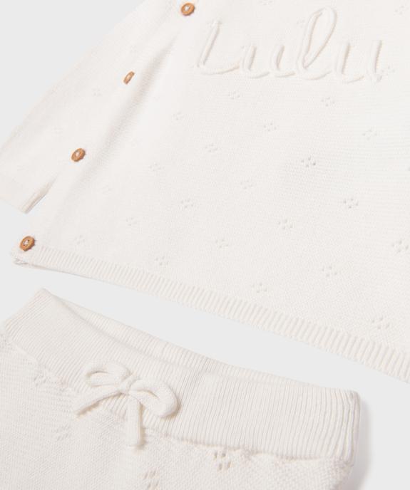 Ensemble 2 pièces en maille bébé fille brassière et pantalon - LuluCastagnette vue2 - LULU CASTAGNETTE GEMO FOR GOOD - GEMO