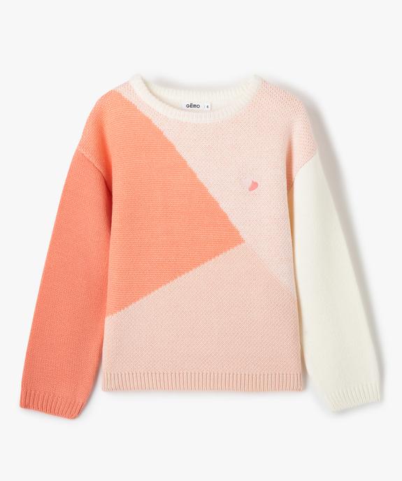 Pull en maille multicolore fille vue1 - GEMO (ENFANT) - GEMO