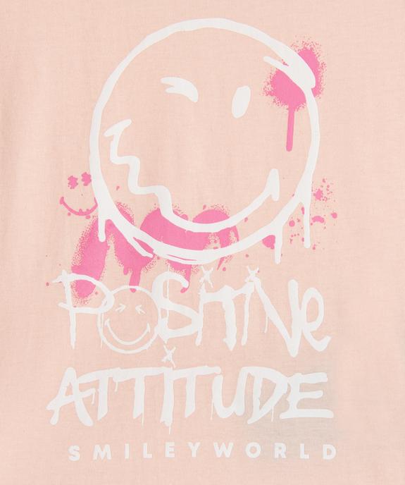 Tee-shirt manches courtes en jersey de coton imprimé fille -  Smiley World vue2 - SMILEY WORLD - GEMO