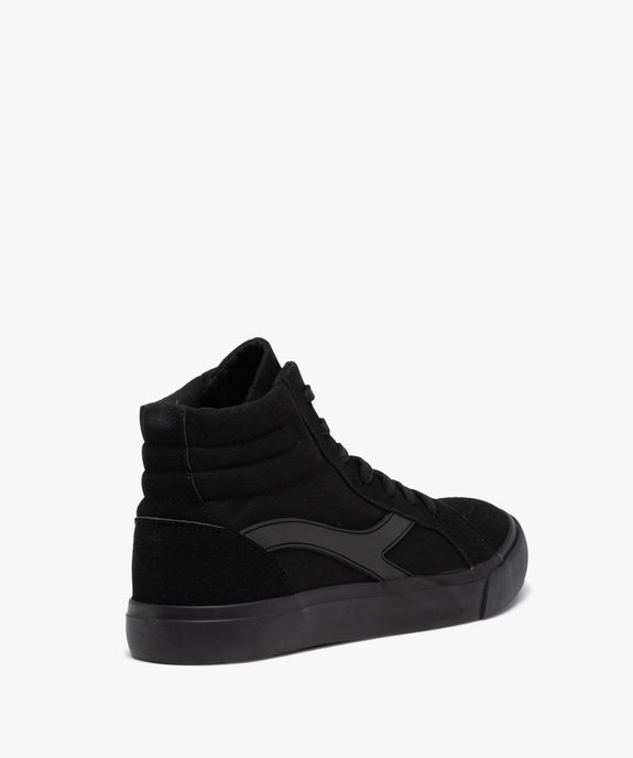 Baskets homme mid-cut en toile et suédine unie vue4 - GEMO 4G HOMME - GEMO