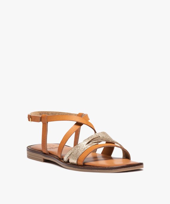 Sandales femme plates à fines brides fantaisie  vue2 - GEMO (CASUAL) - GEMO