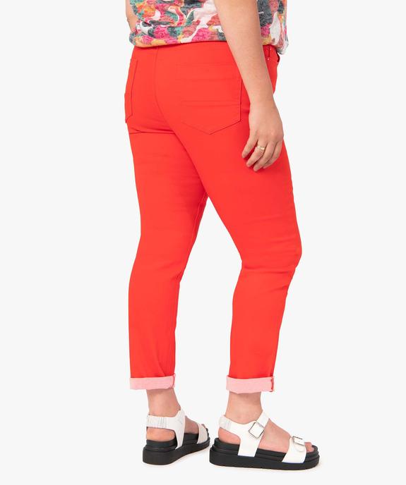 Pantalon femme grande taille en coton stretch coupe Regular vue3 - GEMO (G TAILLE) - GEMO