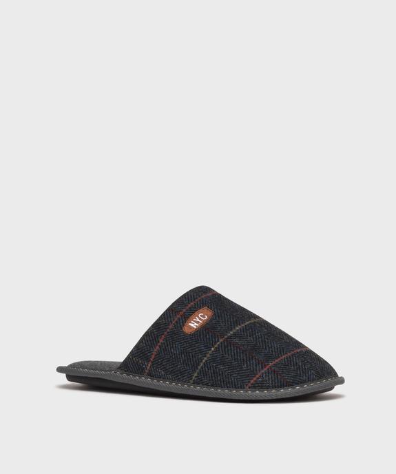 Mules en velours à carreaux homme vue2 - GEMO(HOMWR HOM) - GEMO