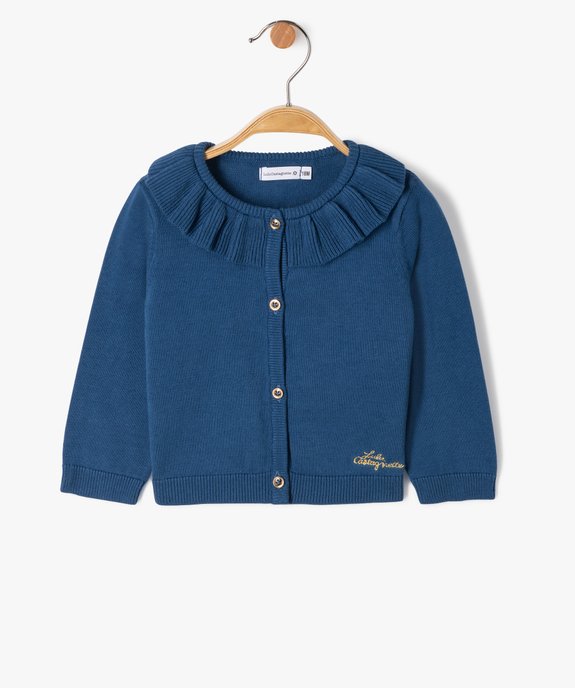 Gilet bébé fille à col Pierrot - LuluCastagnette vue1 - LULUCASTAGNETTE - GEMO