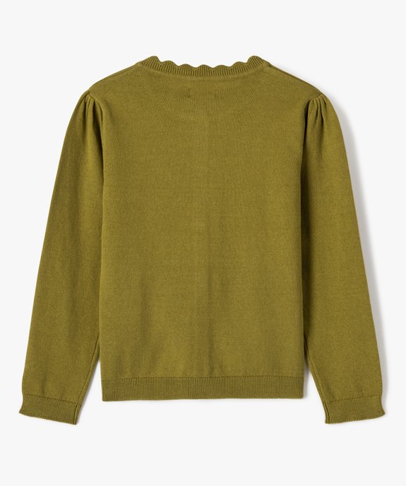 Gilet fille en maille fine à col fantaisie vue3 - GEMO (ENFANT) - GEMO