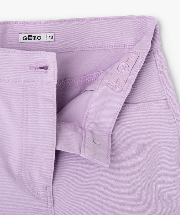 Short en denim avec revers cousus fille vue2 - GEMO (JUNIOR) - GEMO