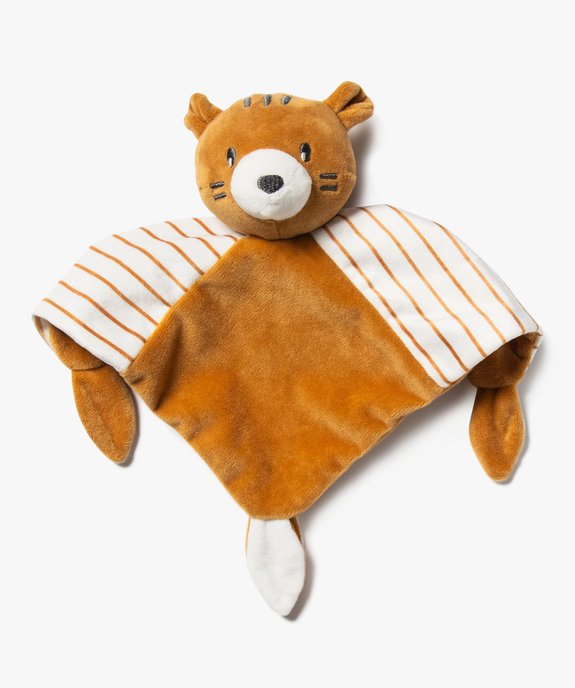 Doudou plat en velours avec tête de tigre pour bébé vue1 - GEMO (ACCESS) - GEMO