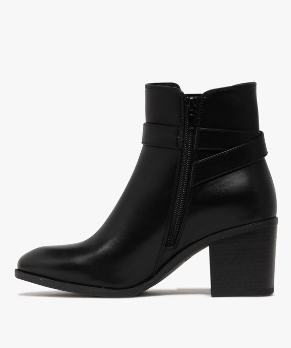 Boots femme à talon carré et bout amande avec zip intérieur vue4 - GEMO(URBAIN) - GEMO