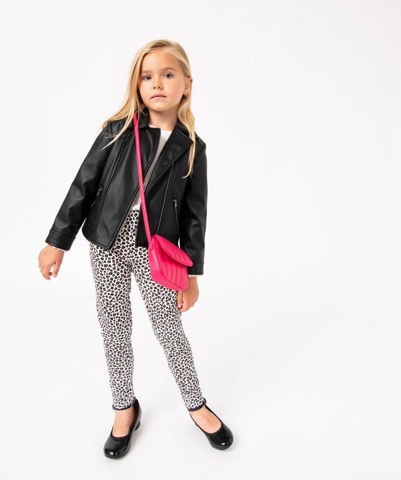 Legging en coton stretch imprimé léopard fille vue5 - GEMO 4G FILLE - GEMO