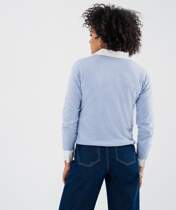 Pull col V en maille fine femme vue3 - GEMO(FEMME PAP) - GEMO
