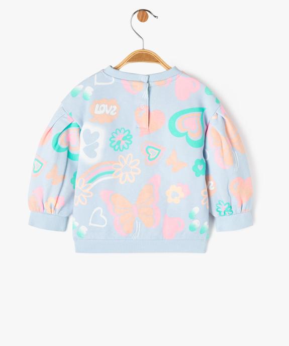 Sweat à manches bouffantes avec motifs colorés bébé fille vue4 - GEMO 4G BEBE - GEMO