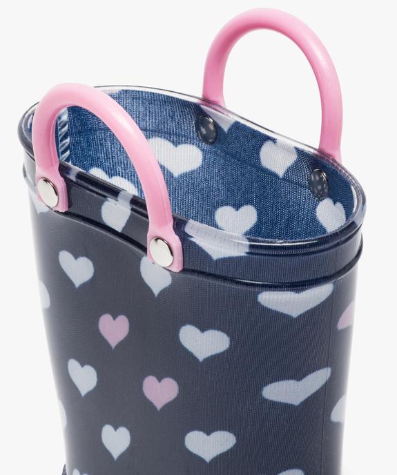 Bottes de pluie fille à motifs cœurs et anses vue6 - GEMO (ENFANT) - GEMO