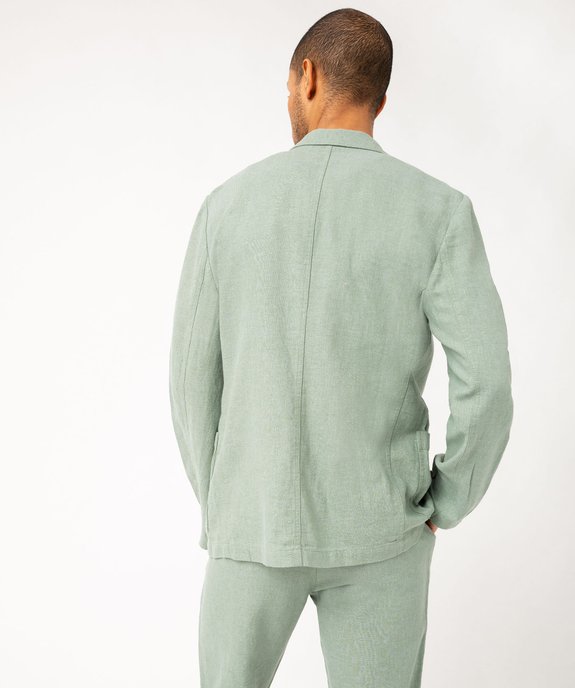 Veste de costume homme en lin mélangé vue3 - GEMO 4G HOMME - GEMO