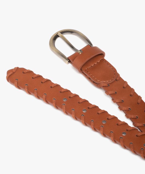Ceinture femme avec lacets sur les bords et clous métalliques vue2 - GEMO (ACCESS) - GEMO