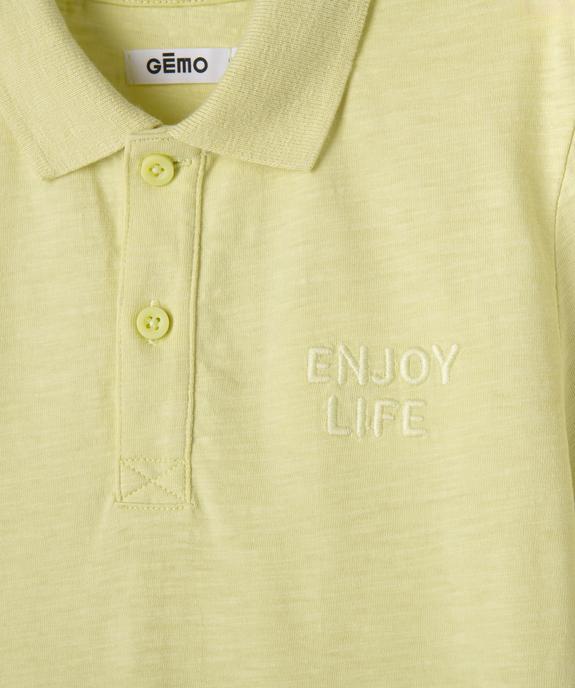 Polo à manches courtes en coton flammé garçon vue2 - GEMO (ENFANT) - GEMO