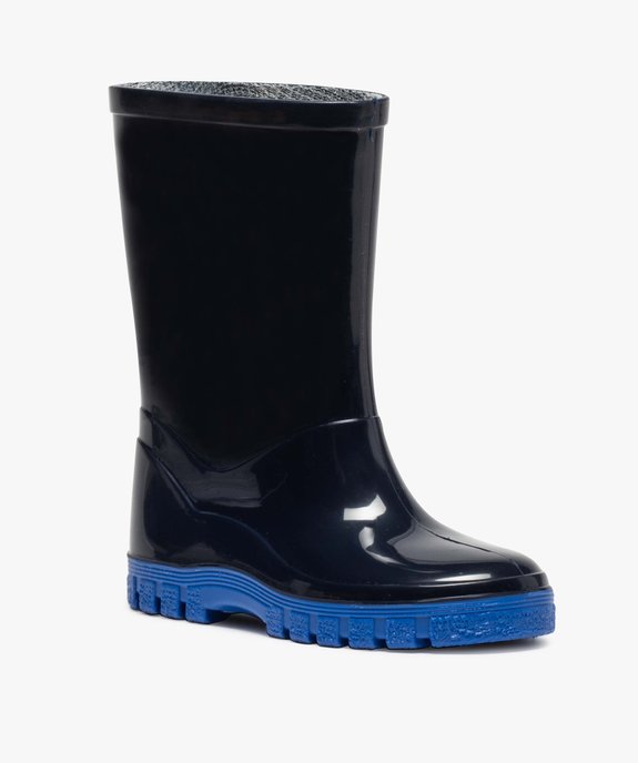 Bottes de pluie garçon à semelle crantée colorée vue2 - GEMO (ENFANT) - GEMO