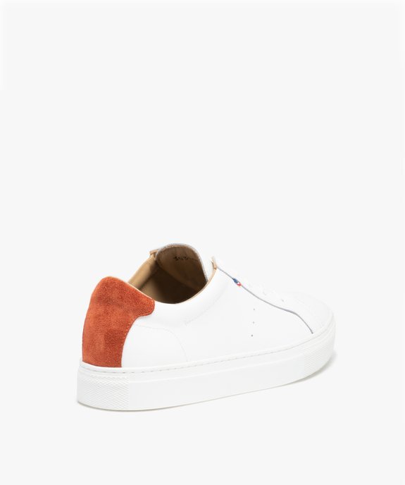Baskets femme en cuir uni avec contrefort contrasté - Tanéo vue4 - TANEO - GEMO