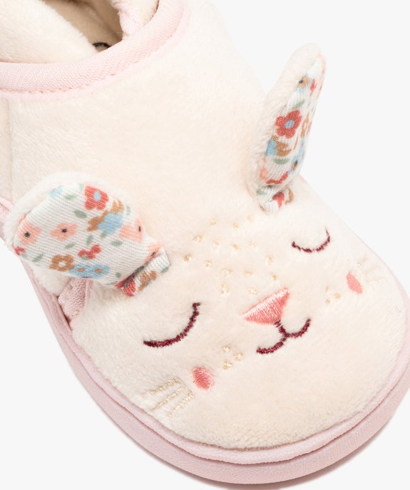 Chaussons bébé fille bottillons à scratch tête de lapin vue6 - GEMO 4G BEBE - GEMO