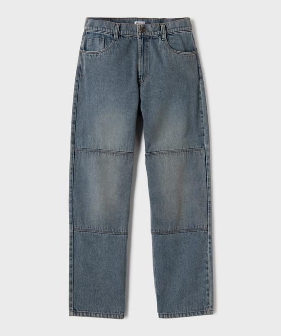 Jean loose en denim 100% coton délavé garçon vue1 - GEMO (JUNIOR) - GEMO