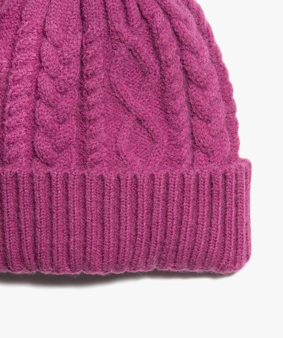 Bonnet femme en grosse maille torsadée vue2 - GEMO (ACCESS) - GEMO