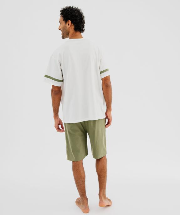 Pyjashort bicolore avec inscription vintage homme - Camps United vue3 - CAMPS GEMO FOR GOOD - GEMO