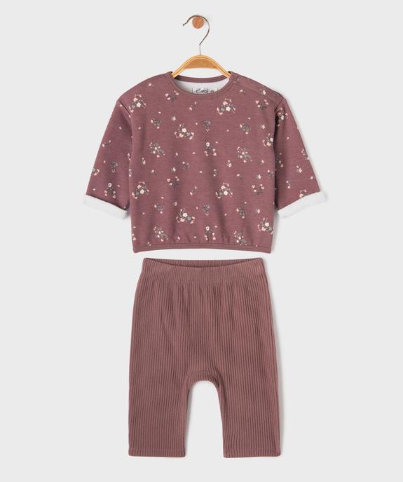 Ensemble 2 pièces sweat + pantalon côtelé bébé vue1 - GEMO 4G BEBE - GEMO