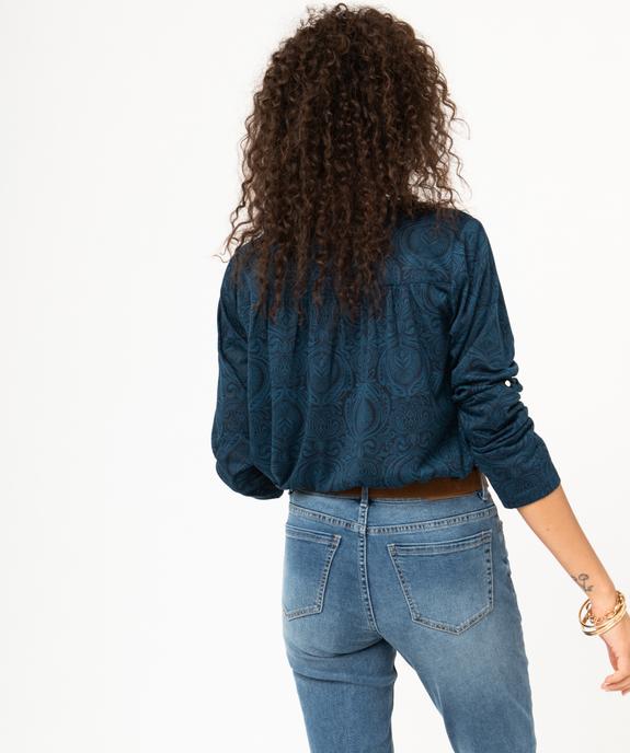 Tee-shirt à manches longues imprimé en polyester recyclé femme vue3 - GEMO 4G FEMME - GEMO