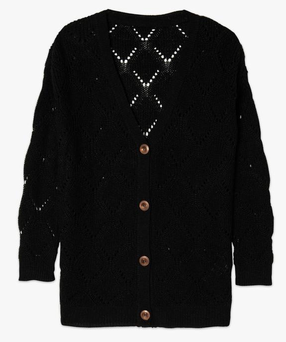 Gilet femme à grosse maille ajourée en mohair vue4 - GEMO(FEMME PAP) - GEMO