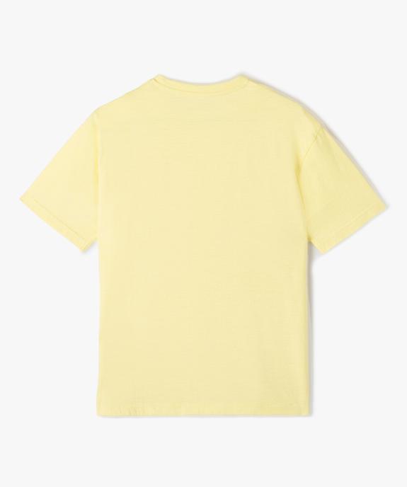 Tee-shirt garçon en coton flammé à manches courtes et poche poitrine vue4 - GEMO (JUNIOR) - GEMO