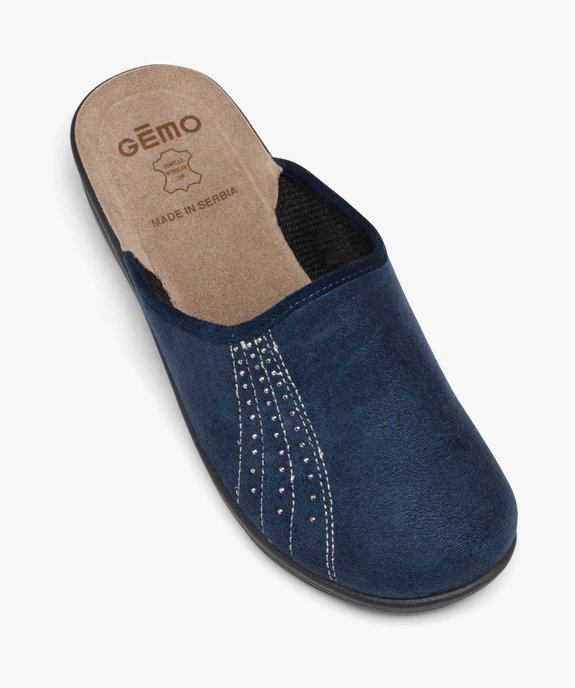 Chaussons mules confort en velours avec strass femme vue5 - GEMO(HOMWR FEM) - GEMO