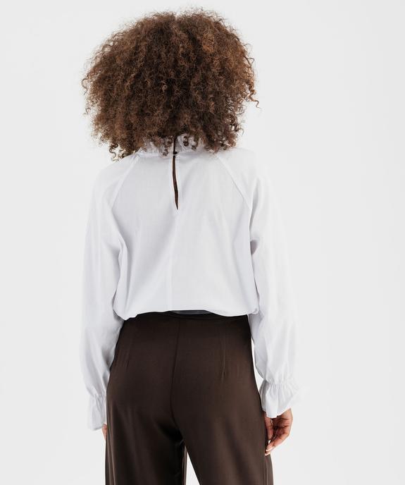 Blouse en coton stretch avec finitions froncées femme vue4 - GEMO(FEMME PAP) - GEMO