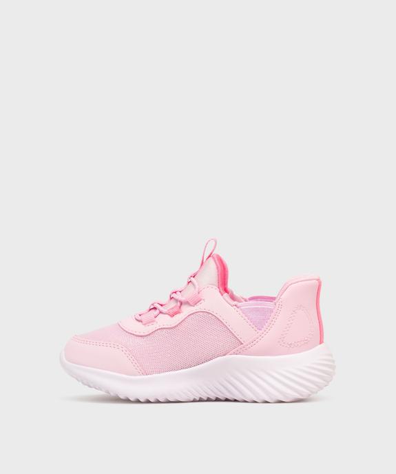 Baskets en toile pailletée faciles à enfiler fille - Skechers vue3 - SKECHERS - GEMO