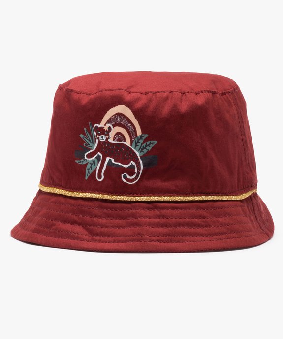 Bob bébé fille réversible à liseré doré vue1 - GEMO(BEBE DEBT) - GEMO