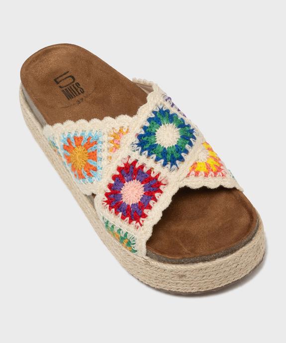 Mules ouvertes en textile à semelle plateforme femme vue5 - 5 MILES - GEMO