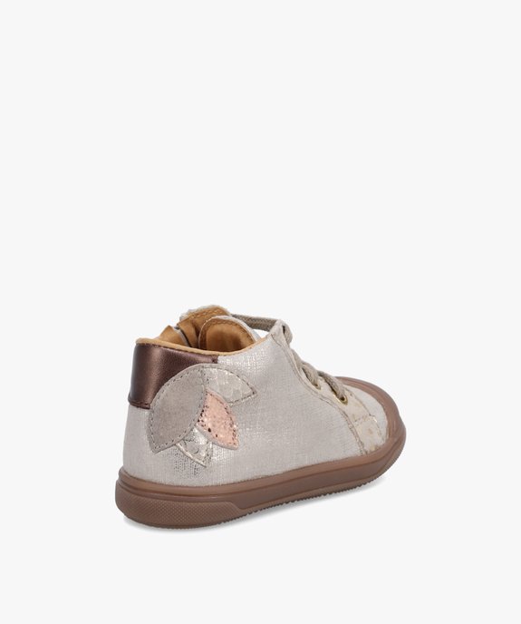 Baskets premiers pas bébé fille dessus cuir brillant – NA! vue4 - NA! - GEMO
