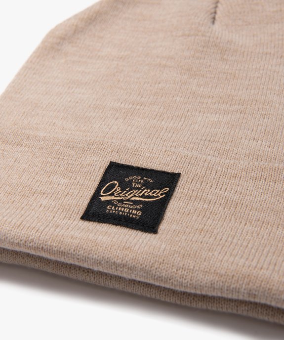 Bonnet en maille avec large revers homme vue2 - GEMO 4G HOMME - GEMO
