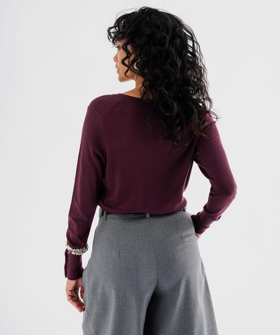 Pull col V en maille viscose fine et souple femme vue3 - GEMO 4G FEMME - GEMO