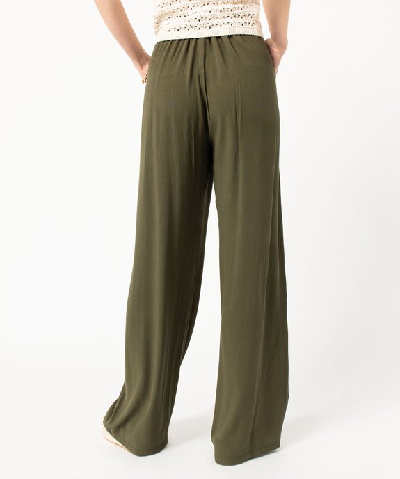 Pantalon en maille fluide aspect crêpe femme vue3 - GEMO(FEMME PAP) - GEMO