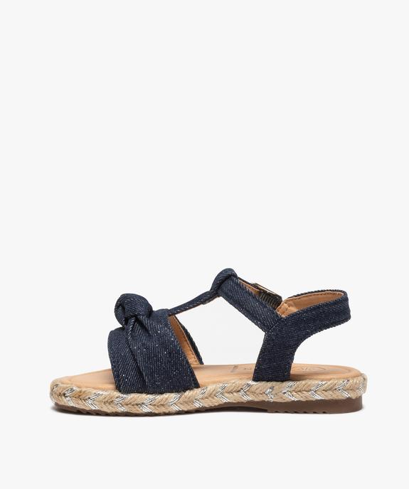 Sandales fille en denim à semelle en corde vue3 - GEMO (ENFANT) - GEMO