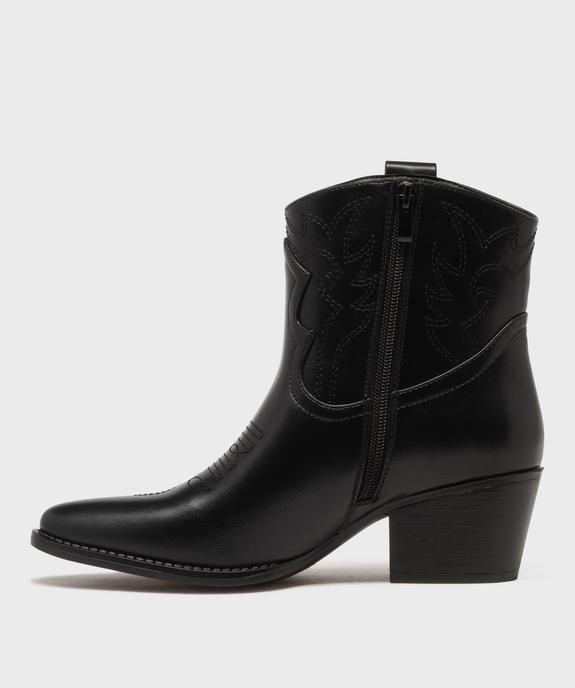 Boots santiags avec dessus brodé femme - Follow Me vue3 - FOLLOW ME - GEMO