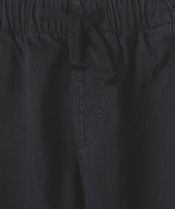 Pantalon en coton stretch avec taille élastique garçon vue3 - GEMO (JUNIOR) - GEMO