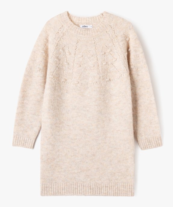 Robe pull avec détails fantaisie sur le buste fille vue1 - GEMO (ENFANT) - GEMO