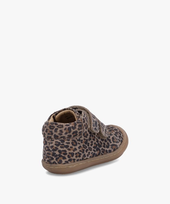 Chaussures premiers pas bébé fille dessus cuir léopard – NA! vue4 - NA! - GEMO