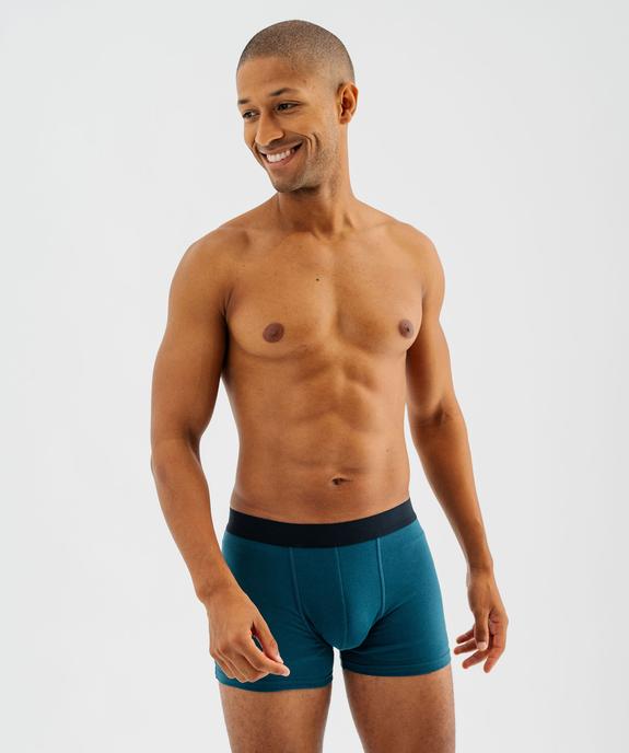 Boxers unis en coton extensible homme (lot de 2) vue1 - GEMO 4G HOMME - GEMO