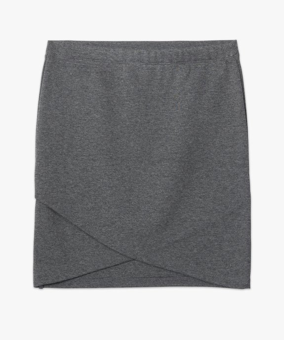 Jupe femme courte en maille extensible devant croisé vue4 - GEMO(FEMME PAP) - GEMO